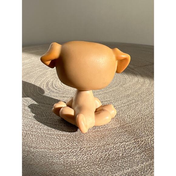 Littlest Pet Shop #1221 Tan Grey Pug Authentic Pink Magnet Green Eyes LPS 2004 - Picture 3 of 6